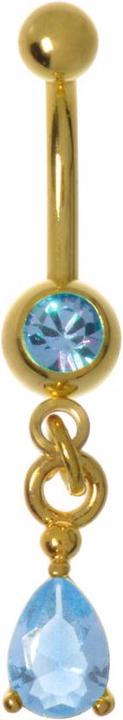 Immagine prodotto Bijouteria Piercing ventre (Cristallo premium, Acciaio chirurgico 316L, Rivestimento in PVD (colore oro))