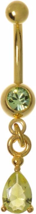 Immagine prodotto Bijouteria Piercing ventre (Rivestimento in PVD (colore oro), Acciaio chirurgico 316L, Cristallo premium)