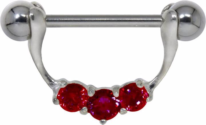 Image du produit Bijouteria Piercing poitrine (Acier chirurgical 316L, Argent 925, Zircone)