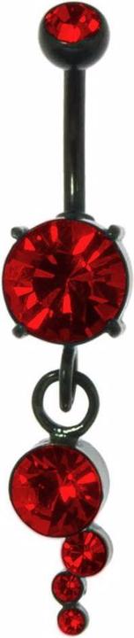 Produktbild Bijouteria Bauchpiercing (Kristall, PVD Beschichtung (schwarz), Chirurgenstahl 316L)