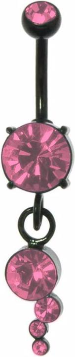 Produktbild Bijouteria Bauchpiercing (Kristall, PVD Beschichtung (schwarz), Chirurgenstahl 316L)