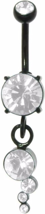 Produktbild Bijouteria Bauchpiercing (Chirurgenstahl 316L, Kristall, PVD Beschichtung (schwarz))