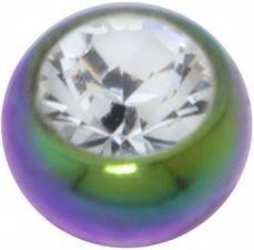 Produktbild Bijouteria 1.2mm Piercing-Kugel (Kristall, Chirurgenstahl 316L)