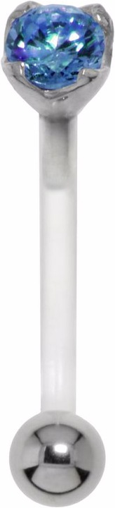 Produktbild Bijouteria Bauchpiercing (Bioplast, Chirurgenstahl 316L, Silber 925, Zirkonia)