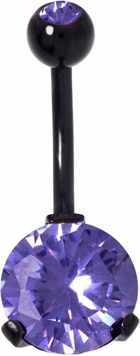 Image du produit Bijouteria Piercing nombril (Acier chirurgical 316L, Cristallin, Revêtement PVD (noir), Zircone)