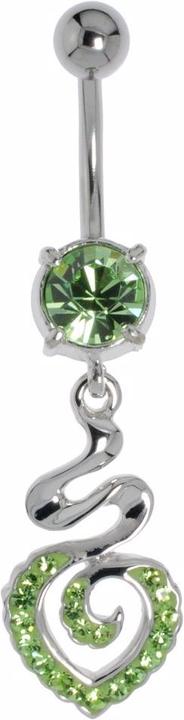 Actual product image Bijouteria Bellypiercing (Surgical steel 316L, Crystal, Brass rhodium plated)