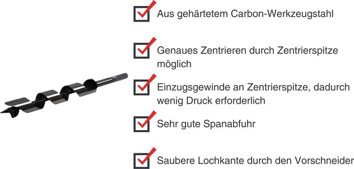 Immagine prodotto Paulimot Schlangenbohrer Ø 28 mm, Länge 230 mm, Form Lewis (28 millimetri)
