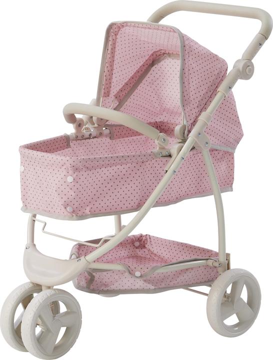 Teamson Olivia's Little World 2 in 1 Kinderwagen Puppenwagen Faltbar Rosa/Grau OL-00009
