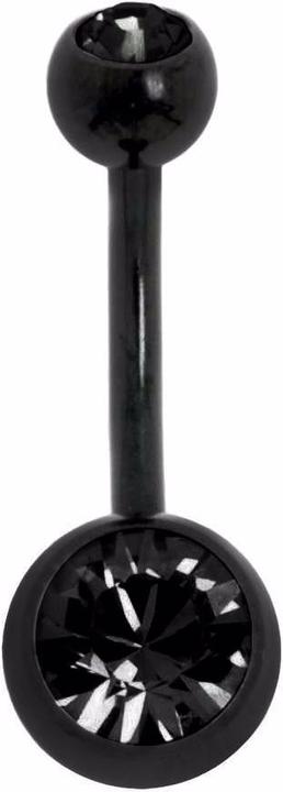 Image du produit Bijouteria Piercing nombril (Cristallin, Revêtement PVD (noir), Titane)