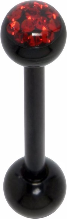 Produktbild Bijouteria Zungenpiercing (Epoxiharz, Kristall, PVD Beschichtung (schwarz), Chirurgenstahl 316L)