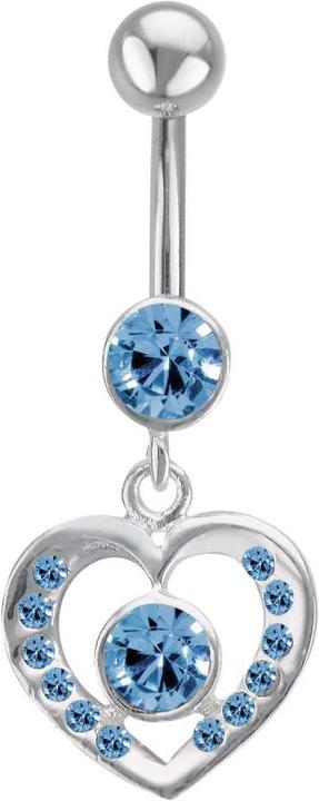 Produktbild Bijouteria Bauchpiercing (Chirurgenstahl 316L, Kristall, Silber 925)