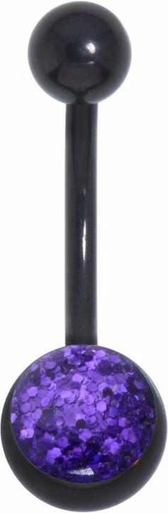 Image du produit Bijouteria Piercing nombril (Revêtement PVD (noir), Acier chirurgical 316L, Résine époxy)
