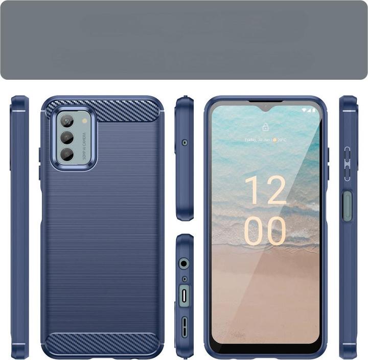 Produktbild Cover-Discount Nokia G22 - Metall Carbon Look Hülle blau (Nokia G22)