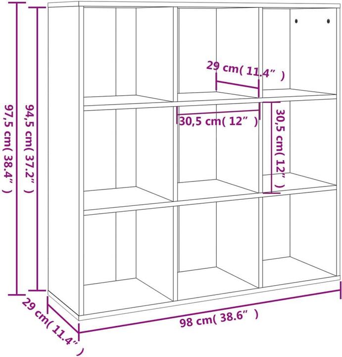 Produktbild vidaXL Bücherschrank (98 x 30 x 97.50 cm)
