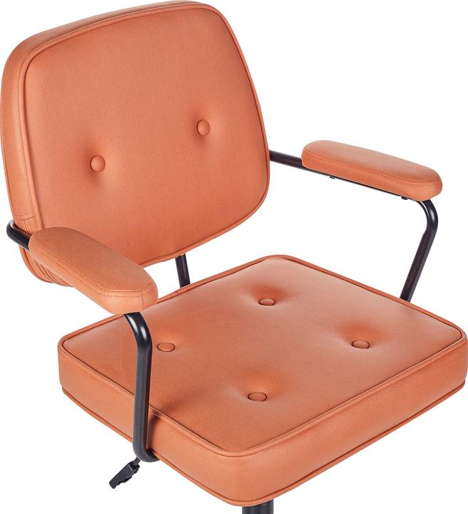 Beliani Bürostuhl Kunstleder orange höhenverstellbar PAWNEE (49 - 56 cm)