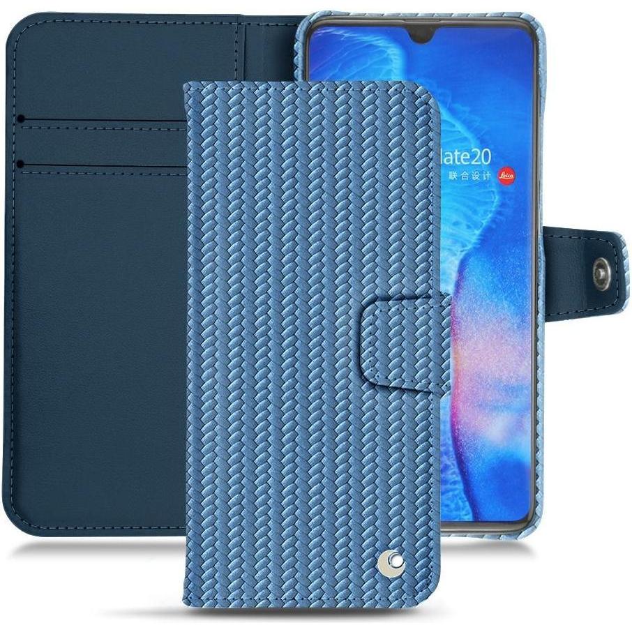 Noreve Lederschutzhülle Wallet (Huawei Mate 20), Smartphone Hülle, Blau