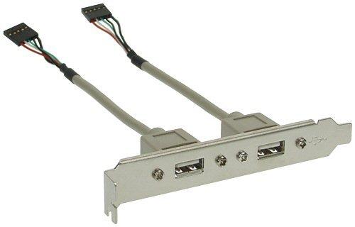 Produktbild Aquatuning Slotblech USB 2.0, 2x USB Buchse auf 2x 5pol Pfostenverbinde