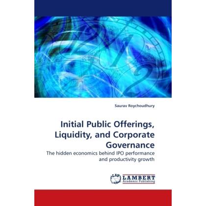 Initial Public Offerings, Liquidity, and Corporate Governance, Fachbücher