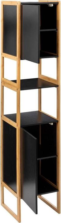 5Five Hohes Badezimmerregal mit Schrank - Schwarz