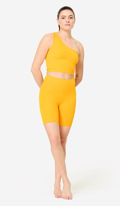 Produktbild Domyos Radlerhose Damen Slim hoher Taillenbund - gelb (S)