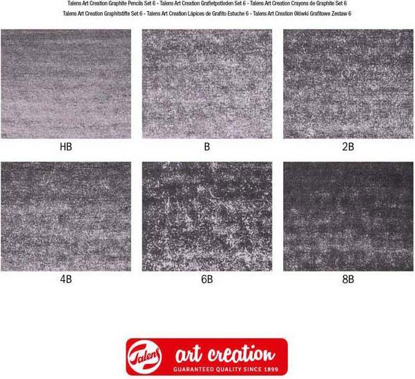 Image du produit Royal Talens Crayons Art Creation, ronds, étui de 6 pièces (B, 6B, 2B, 4B, HB, 8B, 6 x)