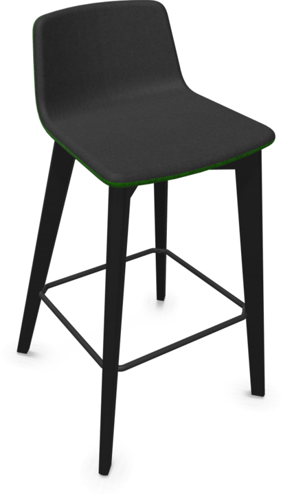 Black, green melange, Ash stained black
