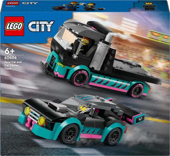 Image du produit LEGO Transporteur de voitures avec voitures de course (60406, LEGO City)