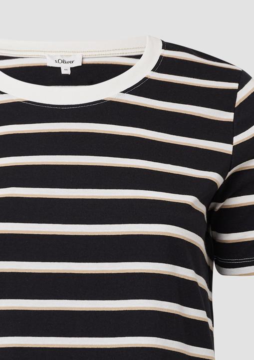 Produktbild S.Oliver T-Shirt Verkürztes Baumwoll-T-Shirt mit Streifen (44)