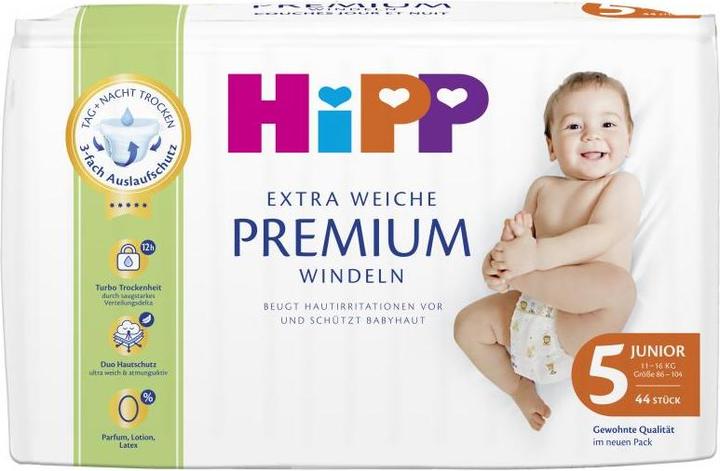 Actual product image Hipp Babysanft Premium (Size 5, Pack, 44 pcs.)