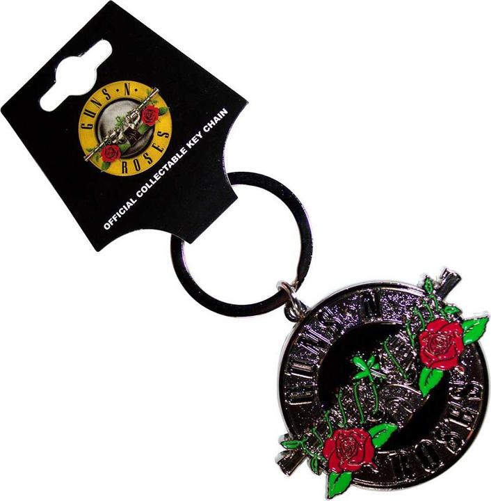 Actual product image Guns N Roses Silver Circle Logo Schlüsselanhänger