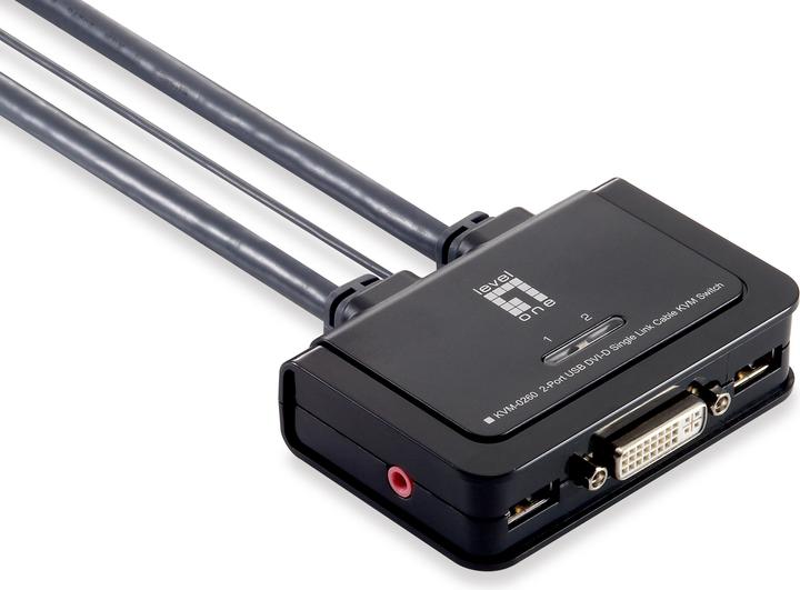 Actual product image LevelOne KVM-0260 DVI KVM Switch with Audio/USB Cable