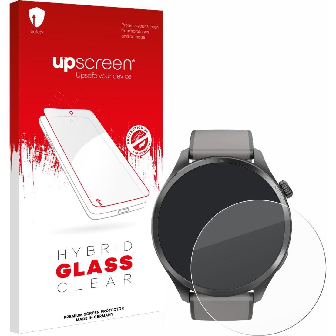 upscreen Schutzglas Schutzfolie Displayschutz Display Schutz Glas Folie klar, Smartwatch Schutzfolie, Transparent
