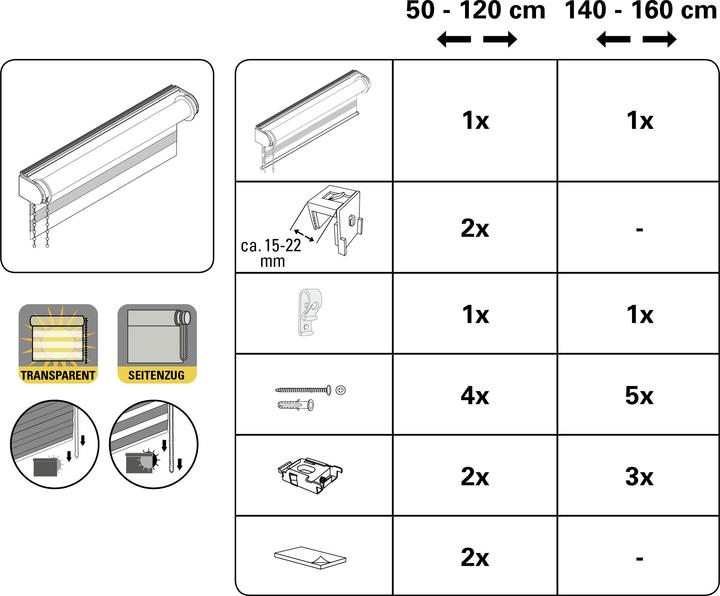 Produktbild Gardinia Doppelrollo de luxe (140 x 180 cm)