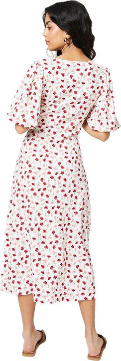 Immagine prodotto Dorothy Perkins Vestito Midi Piccola Stampa alla Moda Fronte Increspato Manica a Sbuffo Donna (38)