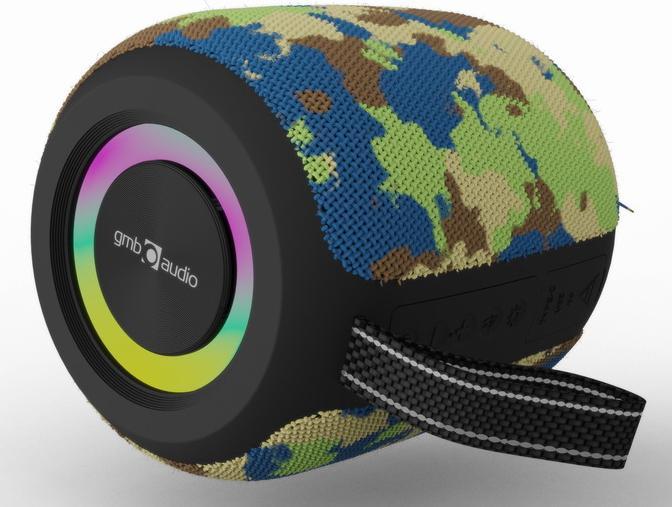 Productafbeelding Gembird Bedrade luidsprekers Draagbare Luidspreker|Camouflage|Draagbaar/Draadloos|Bluetooth|SPK-BT-LED-05-CM (4 h)