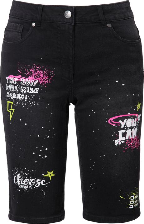 Immagine prodotto Angel of Style Bermuda di jeans con taglio della gamba dritto e stampa (48)