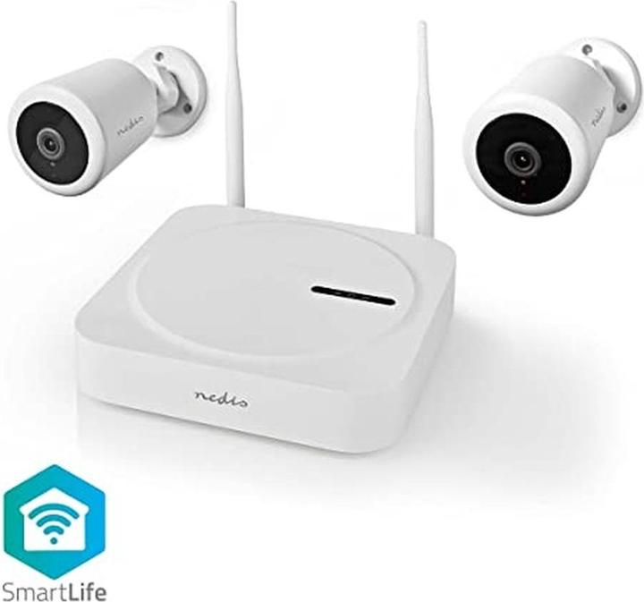 Image du produit Nedis Système de caméra sans fil SmartLife 2X caméra Full HD avec vision nocturne, IP65, SLNVR201CWT (1920 x 1080 Pixels)