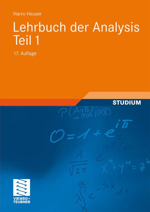 Actual product image Lehrbuch der Analysis. Teil 1 (German, Harro Heuser, 2009)