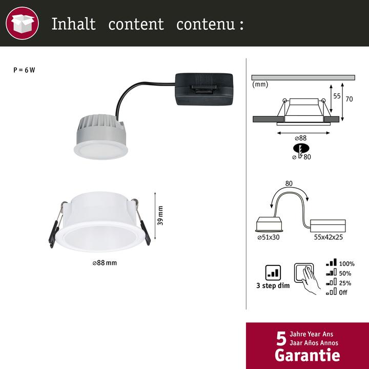 Immagine prodotto Paulmann Apparecchi da incasso (470 lm)