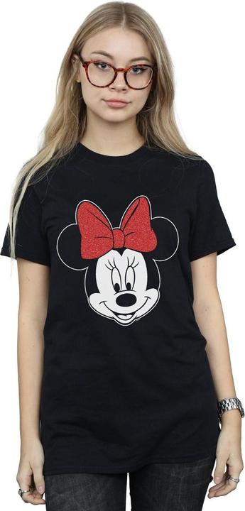 Actual product image Disney Womens/Ladies Minnie Mouse Head Cotton Boyfriend T-Shirt (L)