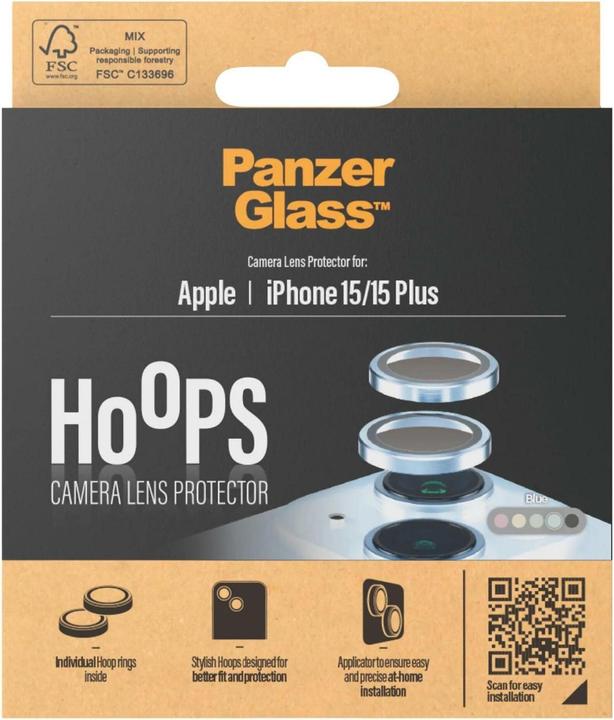 Actual product image PanzerGlass Hoops Camera Lens Protector (1 Piece, Apple iPhone 15, Apple iPhone 15 Plus)