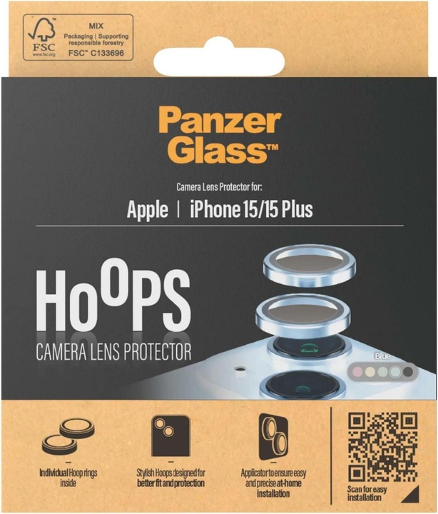 Produktbild PanzerGlass Hoops Camera Lens Protector (1 Stück, Apple iPhone 15, Apple iPhone 15 Plus)