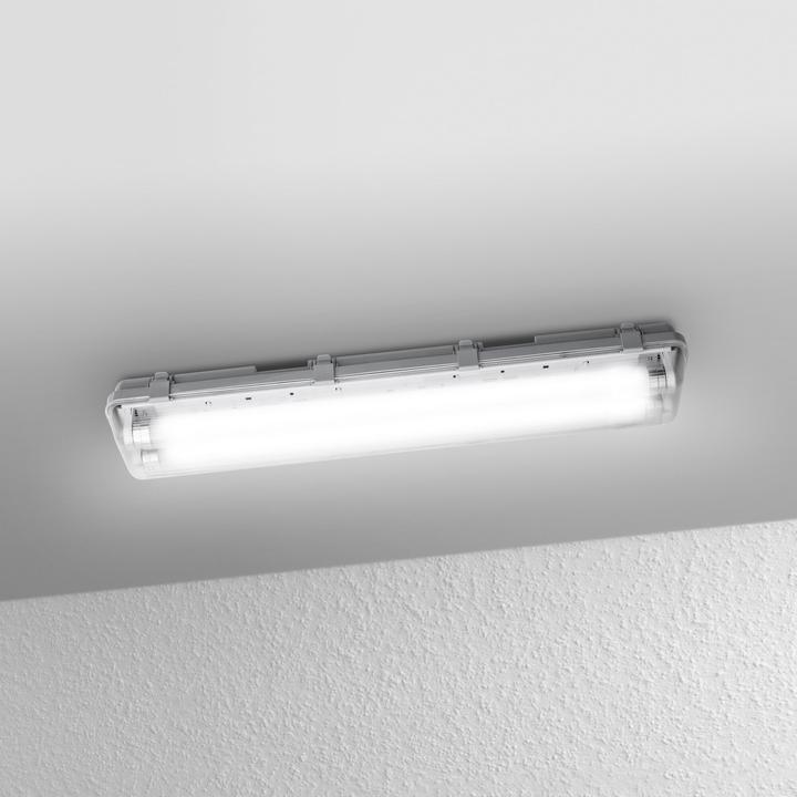 Produktbild Osram Submarine 2 x 7W 4000K LED-Feuchtraumleuchte G13 14.00 W Kaltweiss Grau (1300 lm, G13)