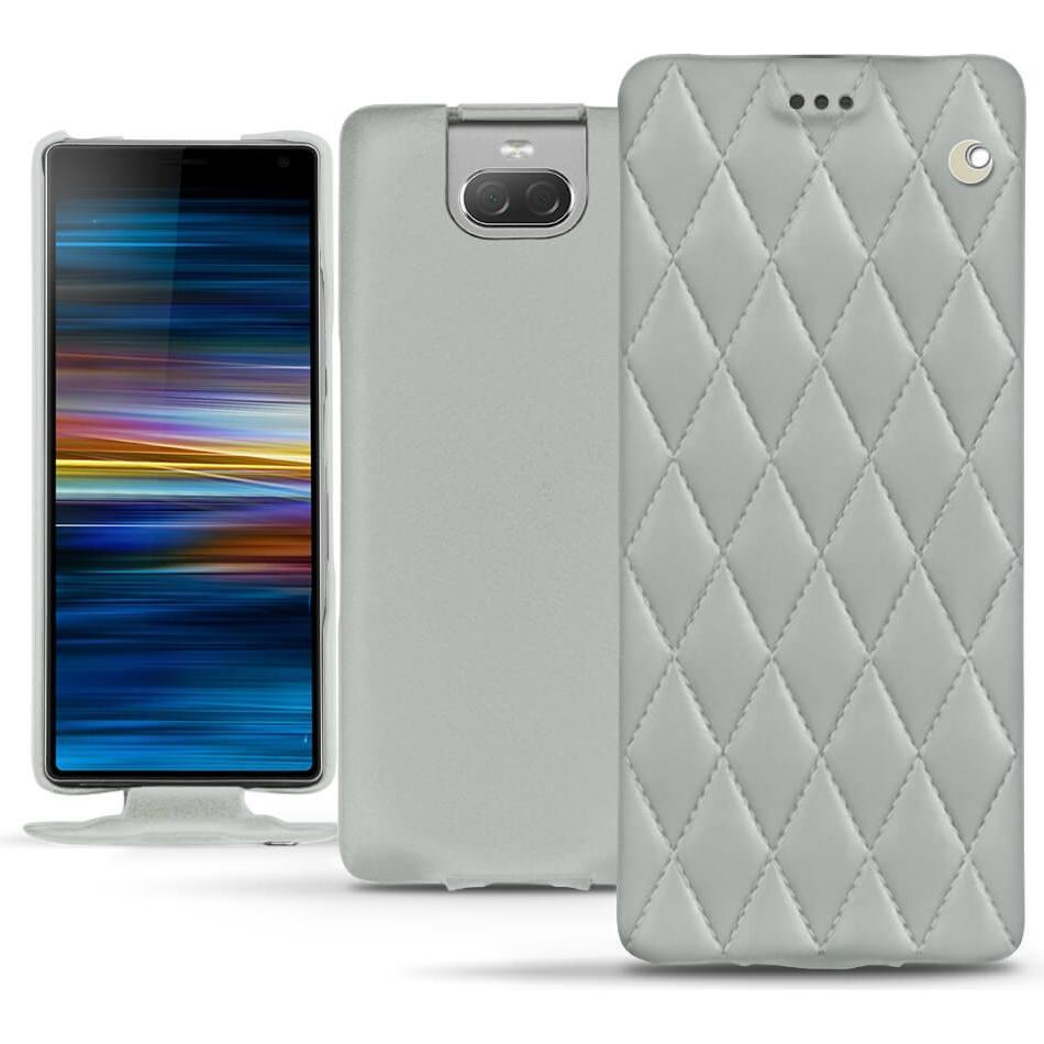Noreve Lederschutzhülle vertikal (Sony Xperia 10 Plus), Smartphone Hülle, Grau