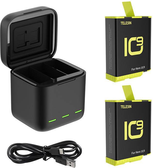 Actual product image Telesin 3-in-1 Charger Set (Hero 9, GoPro Hero 10)