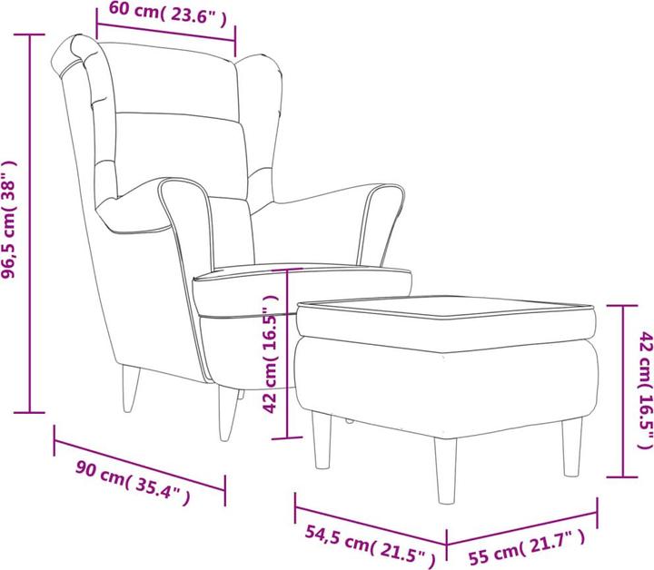 Immagine prodotto vidaXL Sessel mit Hocker