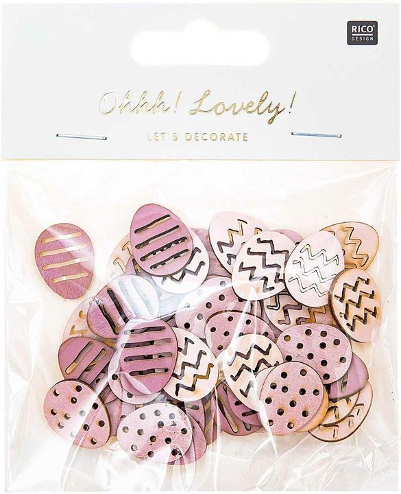 Rico Design Streudeko Ostereier 48 Stück, Rosa (48 x, 2 x 10 x 12.5 cm)