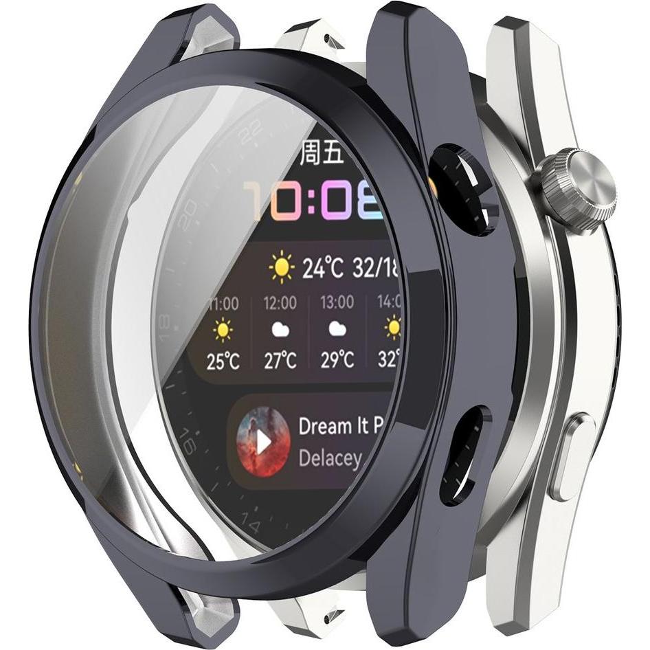 König Design Schutz Tasche Hülle für Huawei Watch3 Pro Case Cover Bumper Etuis Schale Tasche, Smartwatch Zubehör, Blau
