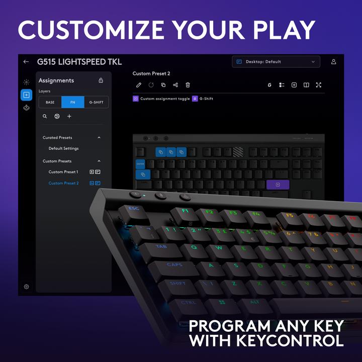 Image du produit Logitech G G515 Lightspeed (CH, Sans fil, Filaire)
