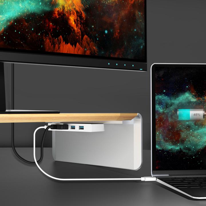 Produktbild j5Create Wood Monitor Stand With Docking (USB-C, 8 Ports)